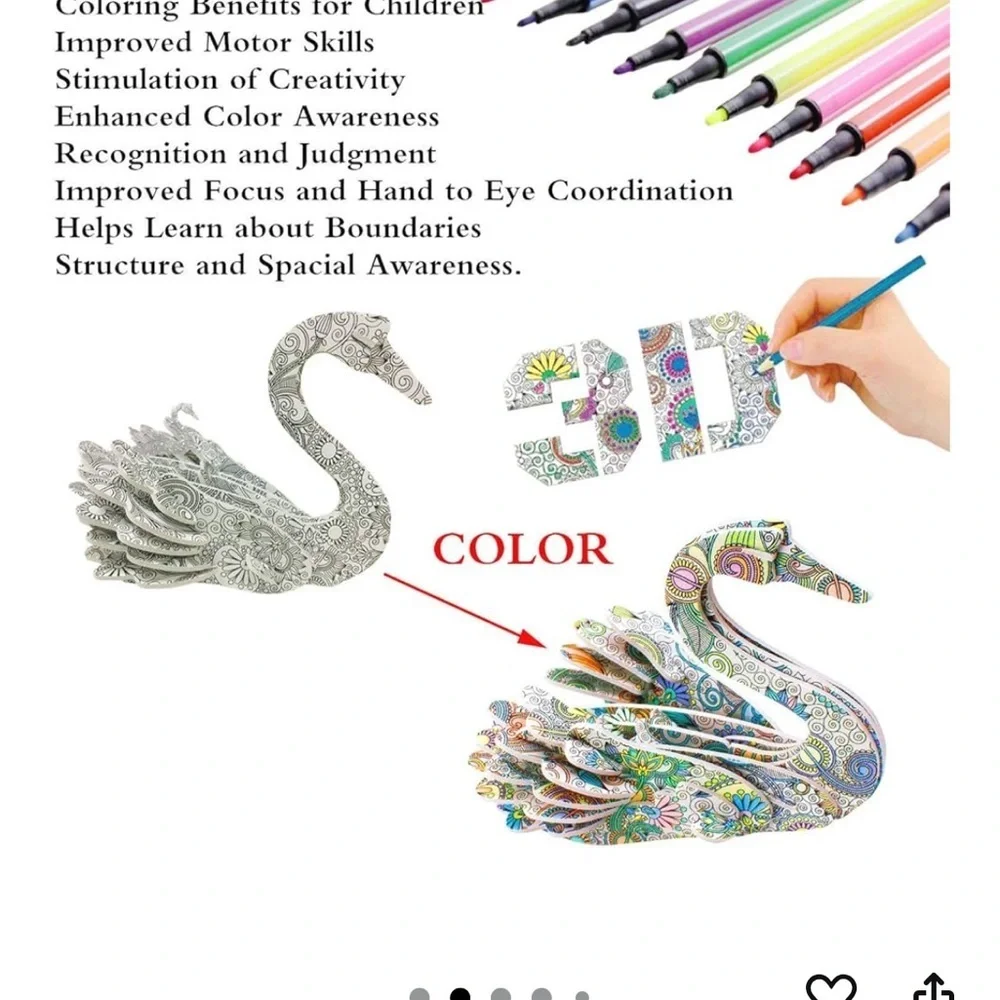 3D Color Animal Art Set - Multicolor